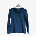 Lands' End Women's Lightweight Jersey Skimming Long Sleeve Scoop Neck T-shirt Black Size: S/P
