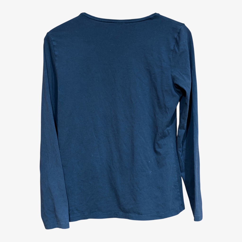 Lands' End Women's Lightweight Jersey Skimming Long Sleeve Scoop Neck T-shirt Black Size: S/P