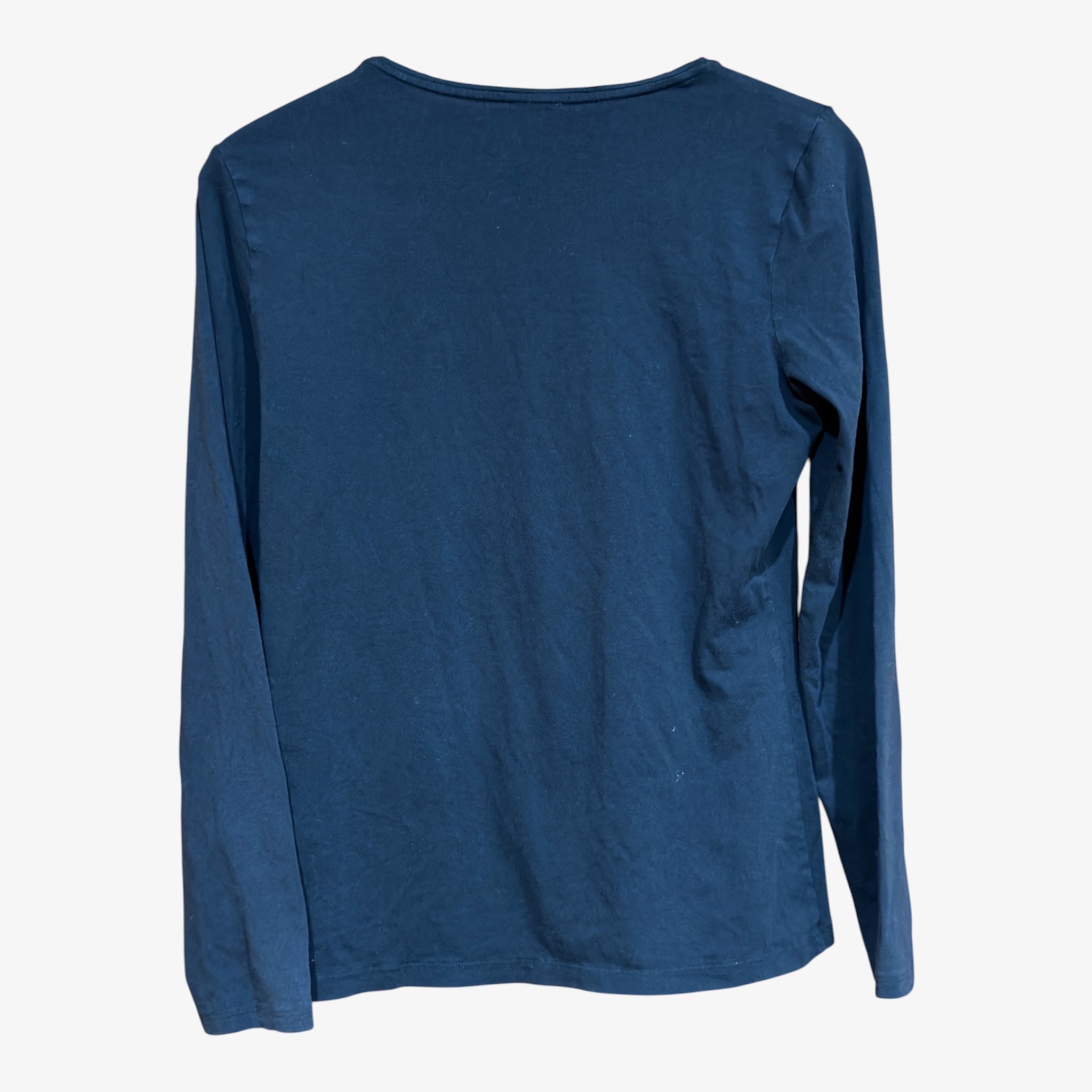Lands' End Women's Lightweight Jersey Skimming Long Sleeve Scoop Neck T-shirt Black Size: S/P