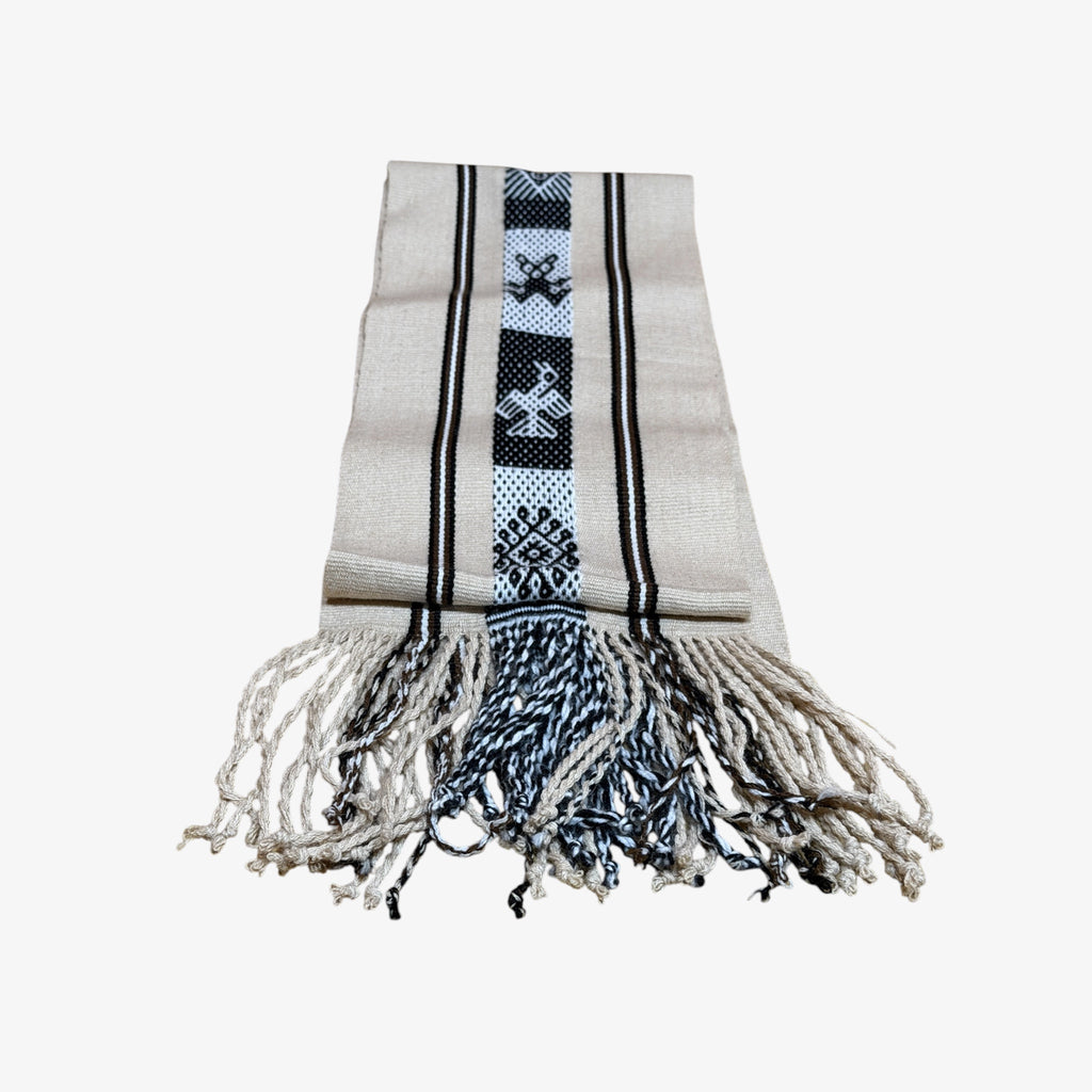 Handmade Peruvian Alpaca Wool Scarf Featuring Traditional Andean Aguayo Patterns 70" x 6"