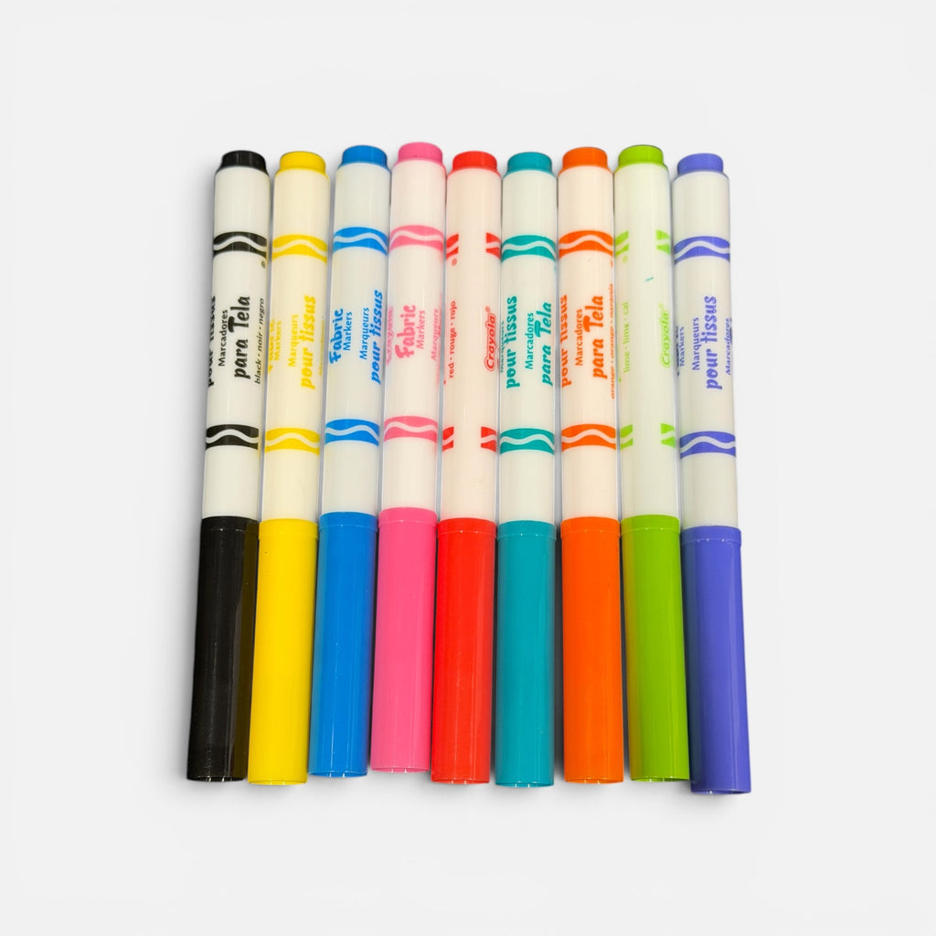 Crayola Fabric Markers, Fine Line, 9 Count