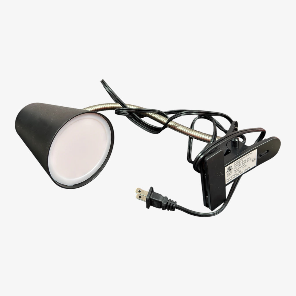 Black LED Clip On Desk Lamp