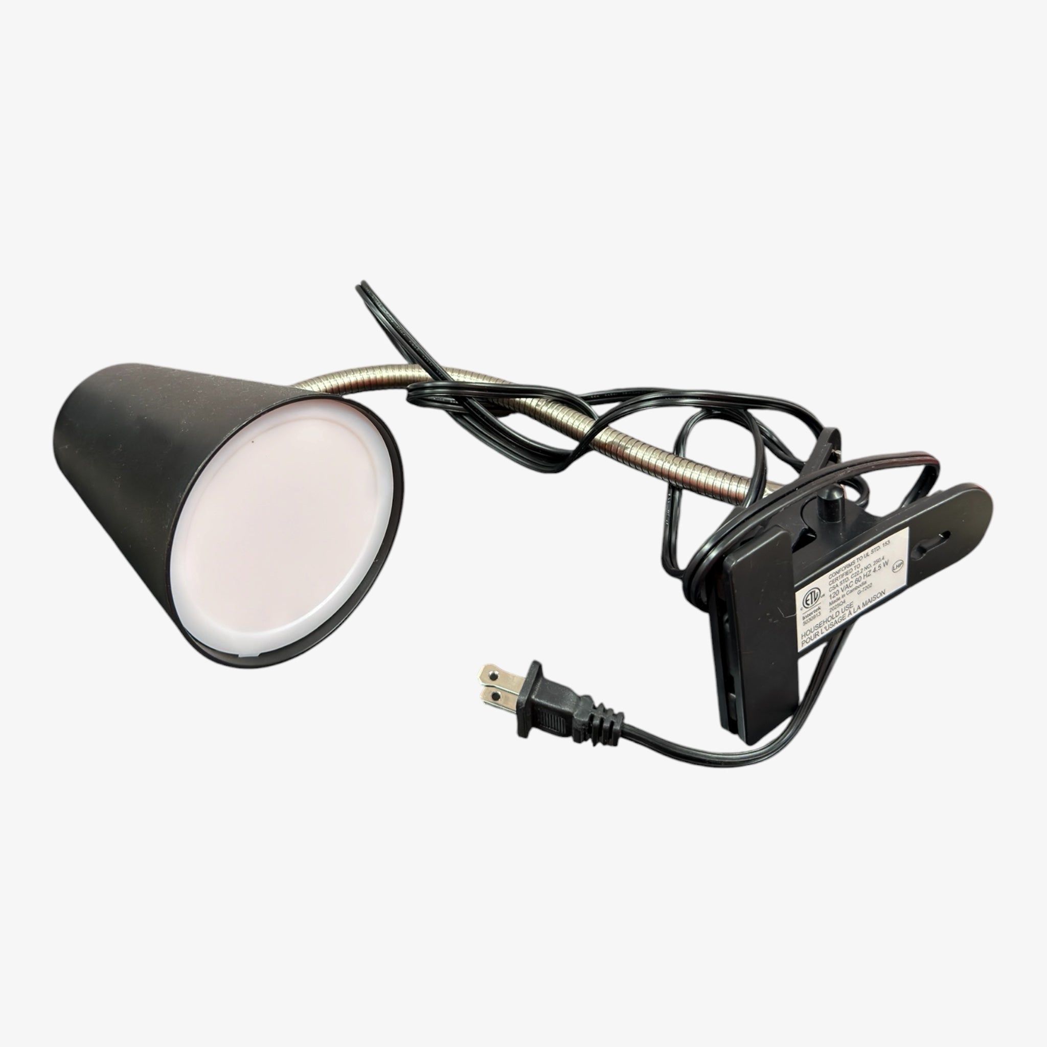 Black LED Clip On Desk Lamp