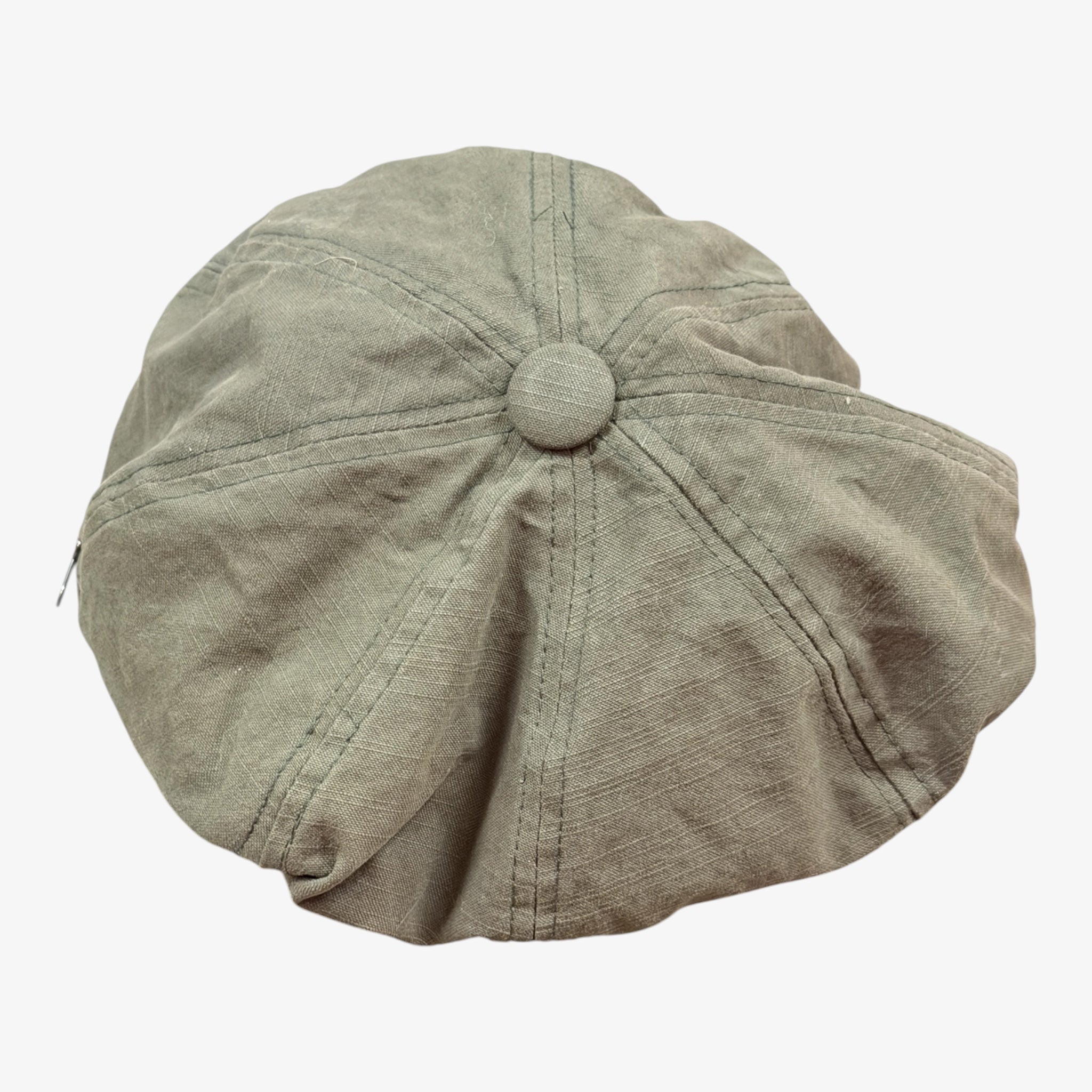 Olive Green Retro Cotton Linen Newsboy Hat