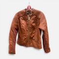 New York & Company Women's Faux Leather Motorcycle Jacket Size: L