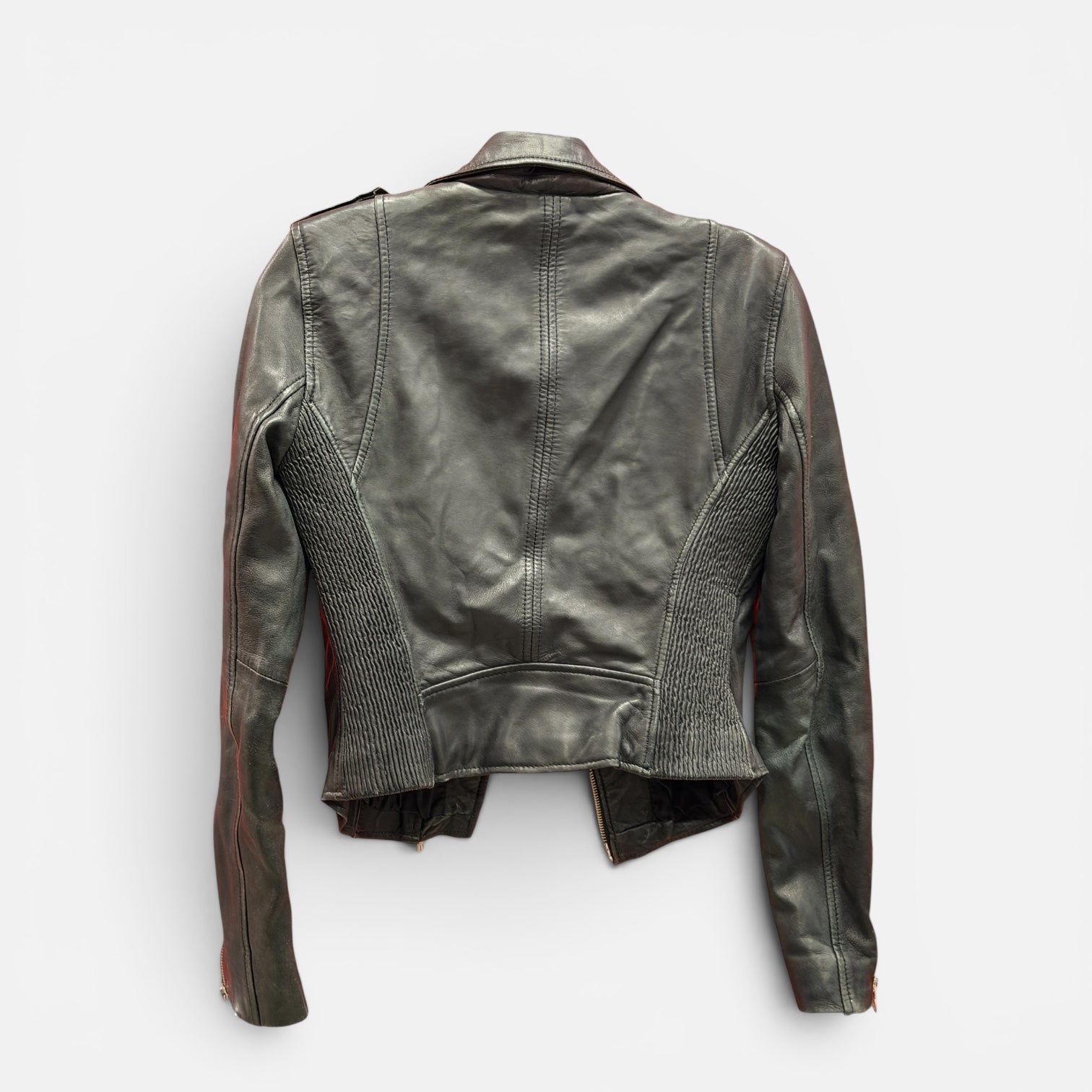 Zara Trafaluc Black Leather Moto Jacket Size: S