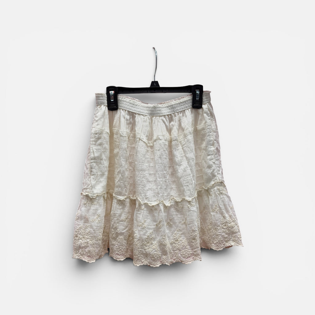Women's Ruffle Mini Skirt White Size: S