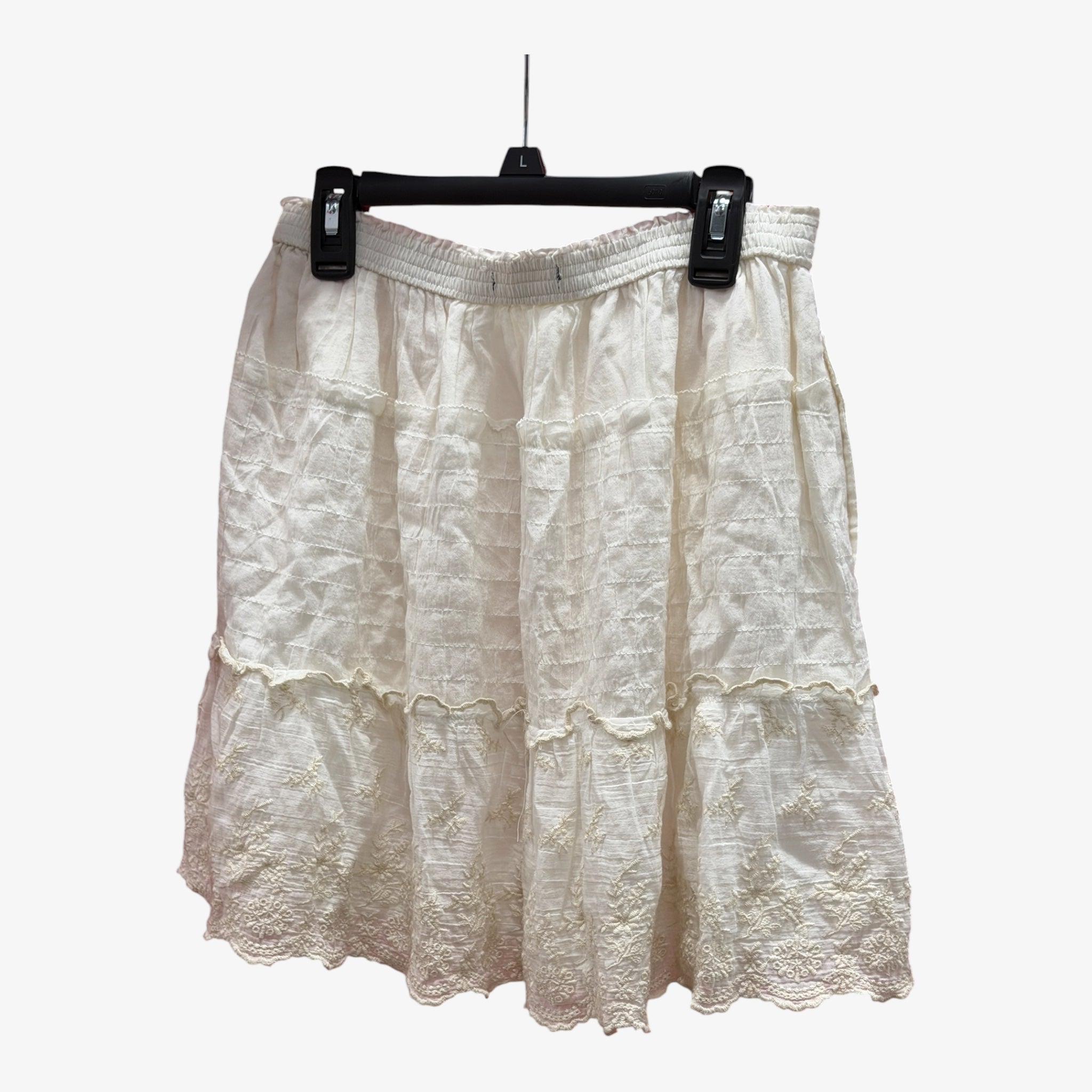 Women's Ruffle Mini Skirt White Size: S
