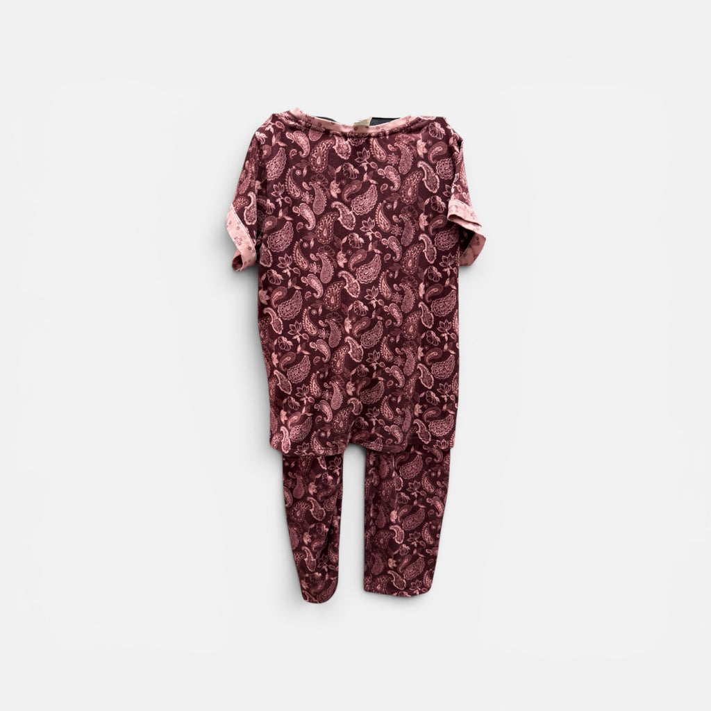 Lucky Brand Pajama Set Burgundy Size: S