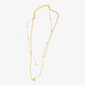 Women's Gold Tone Double Chain Heart Necklace