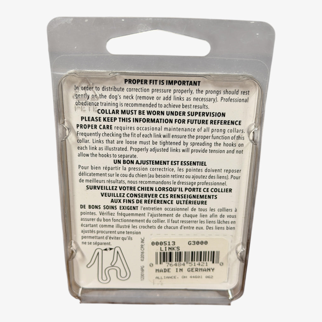 Herm Sprenger Chrome-Plated Extra Links for Dog Prong Training Collars