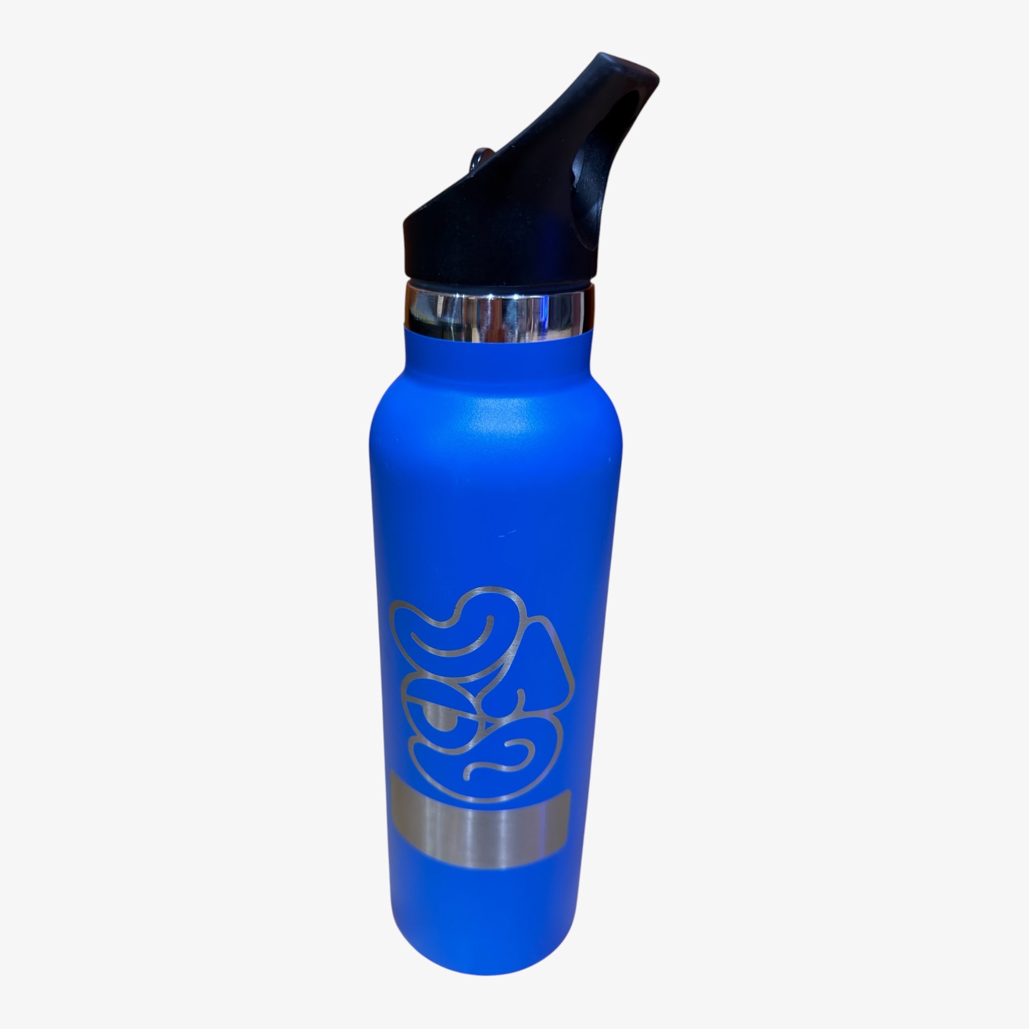 Blue Stainless Steel Insulated Water Bottle w/Straw 24oz