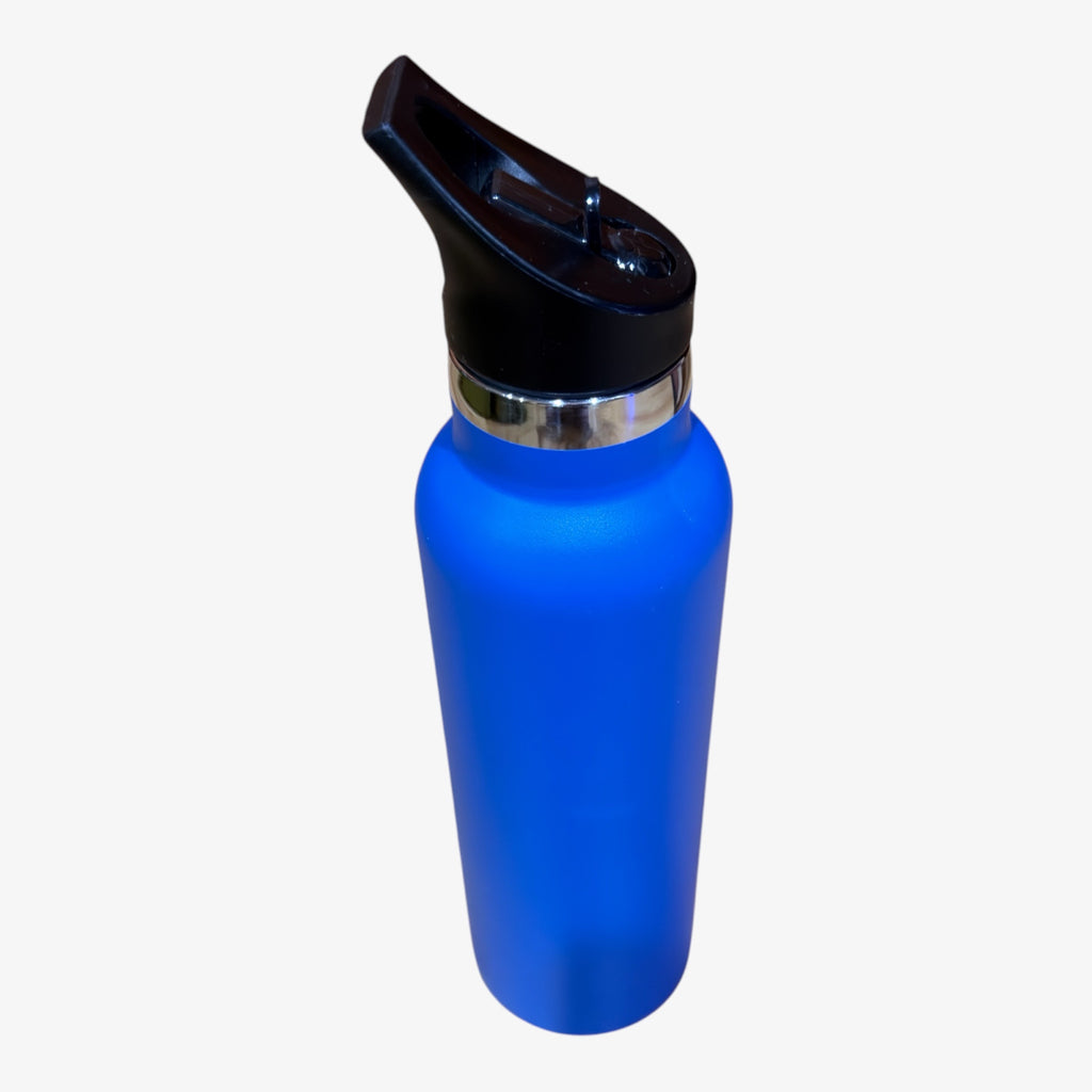 Blue Stainless Steel Insulated Water Bottle w/Straw 24oz