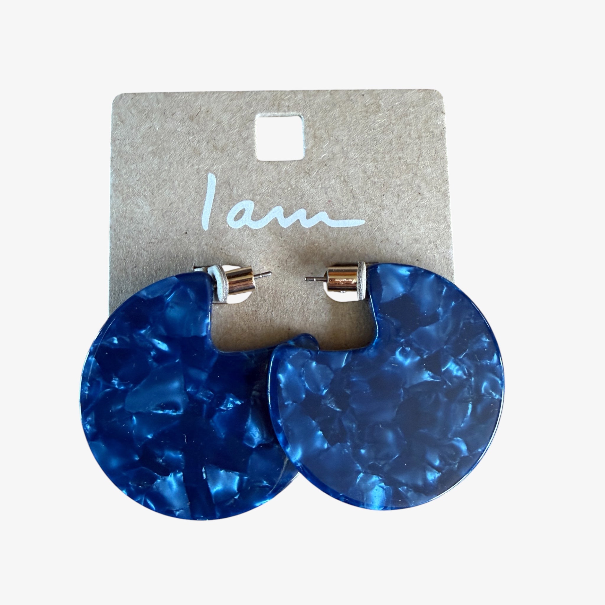 "I AM" Blue Tortoise Shell Earrings (New Customer Only)