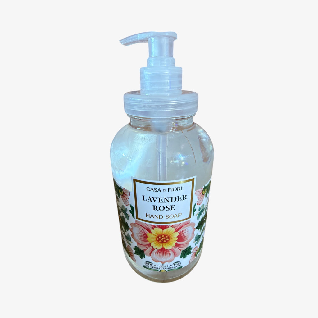 Casa di Fiori Liquid Hand Soap in Decorative Glass Bottle 19.5 FL
