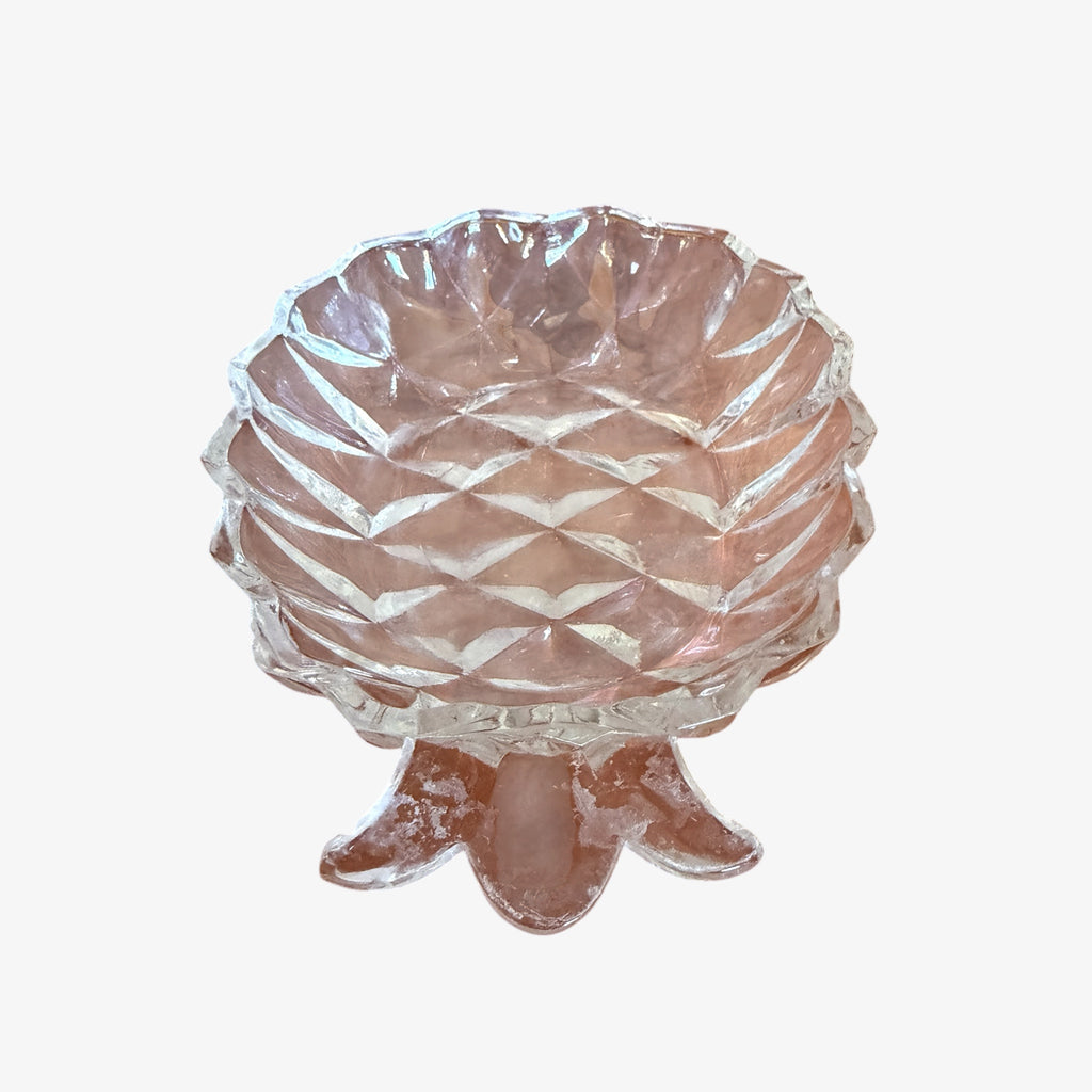 Vintage Pineapple Shaped Glass Serving Dish 5.75"L
