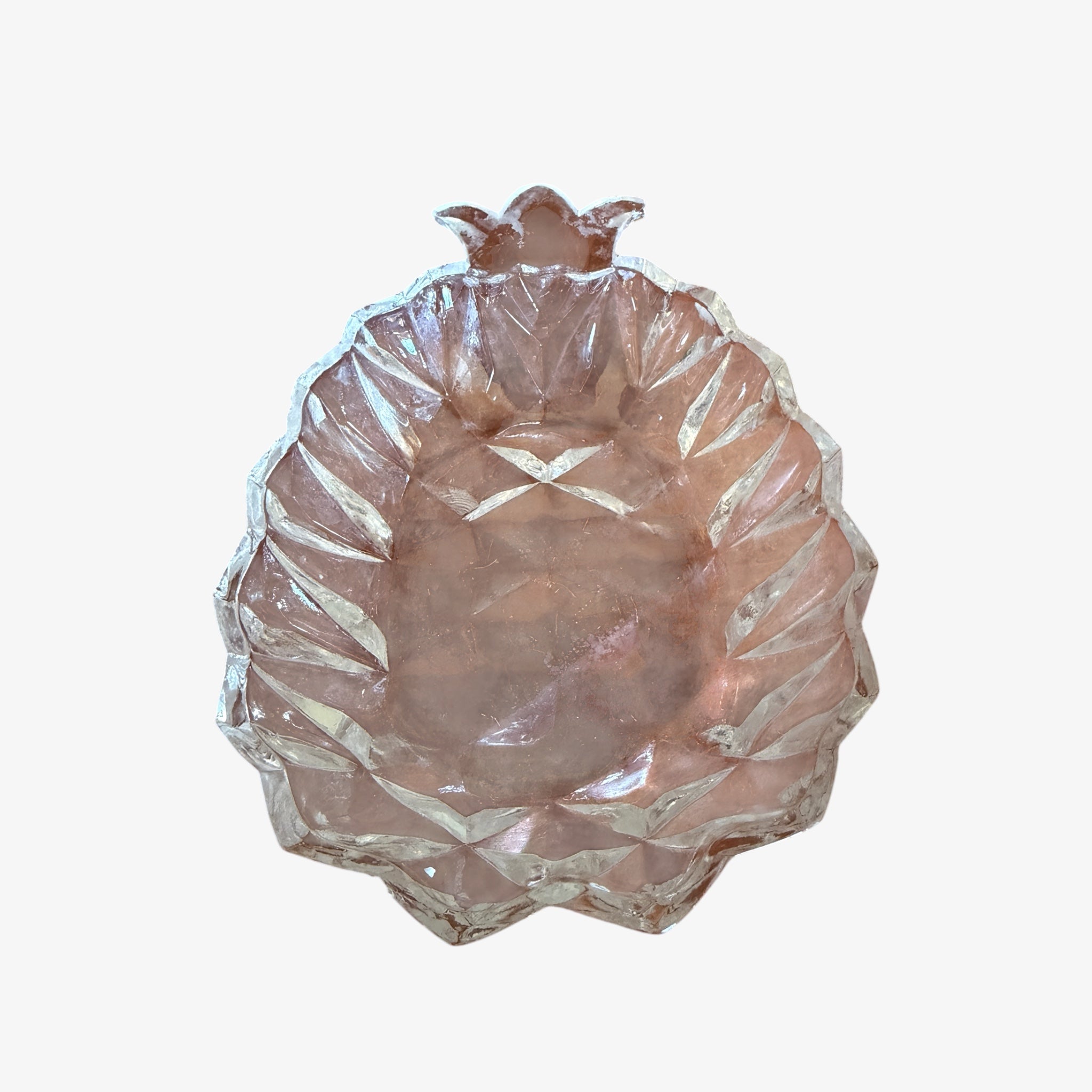Vintage Pineapple Shaped Glass Serving Dish 5.75"L