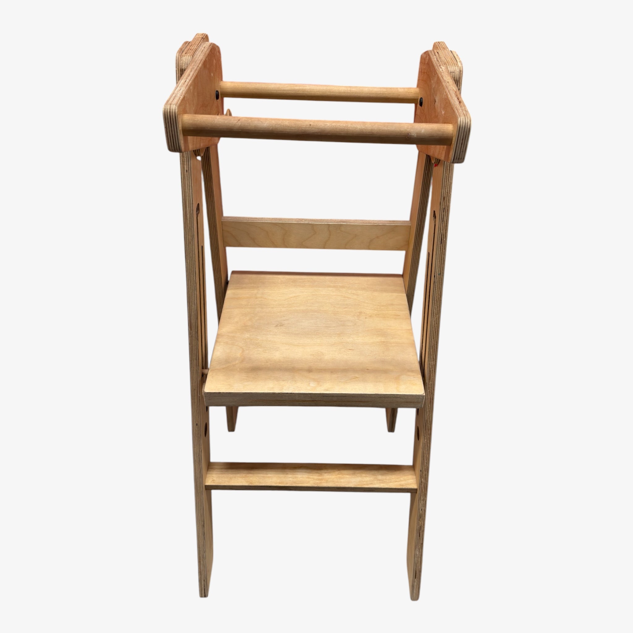 Wooden Montessori Space-Saving: Foldable Learning Tower with Anti-Tip Protection 18" x 17" x 36"