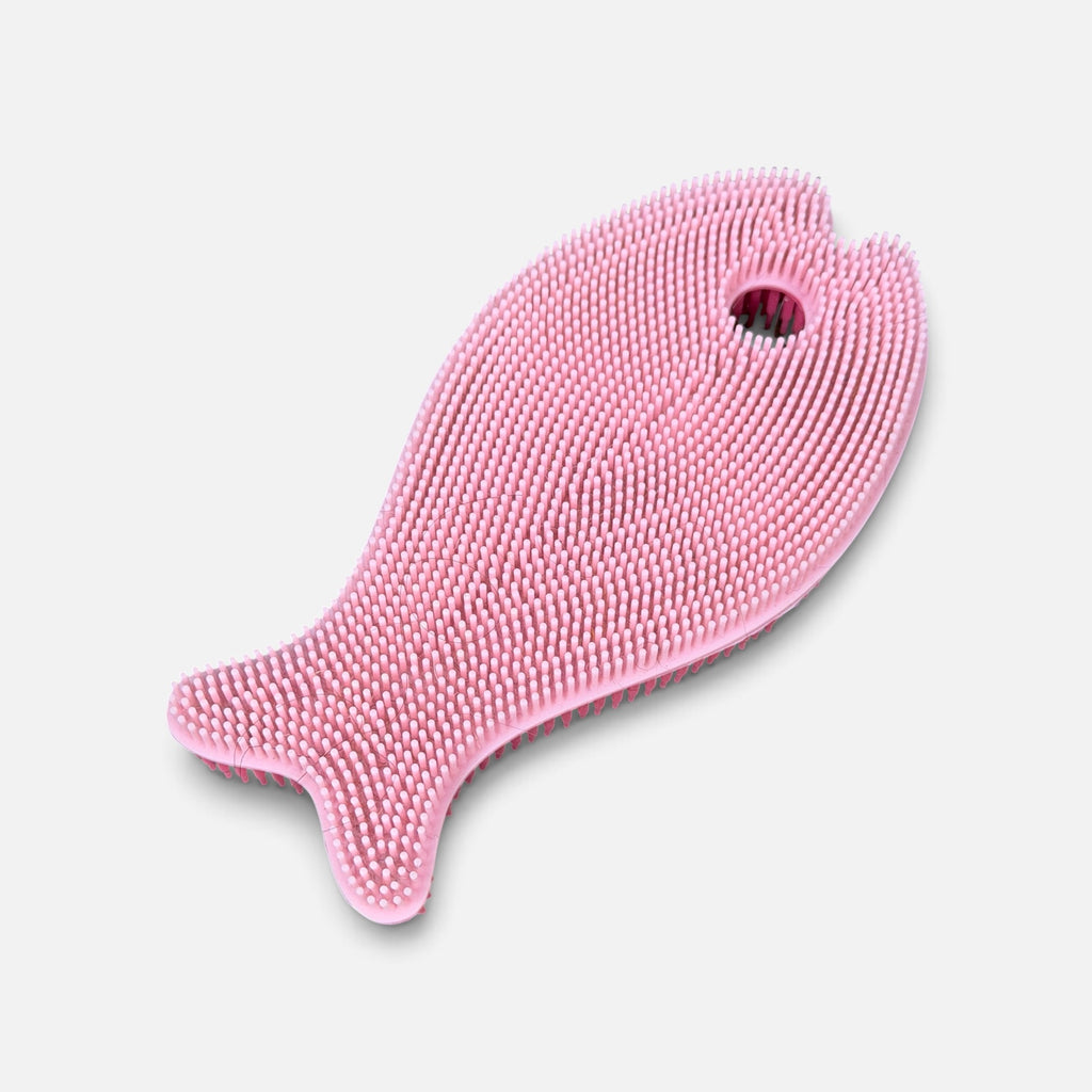 Innobaby SPIKE Silicone Sensory Fish bath scrub Pink/fuchsia 6"L