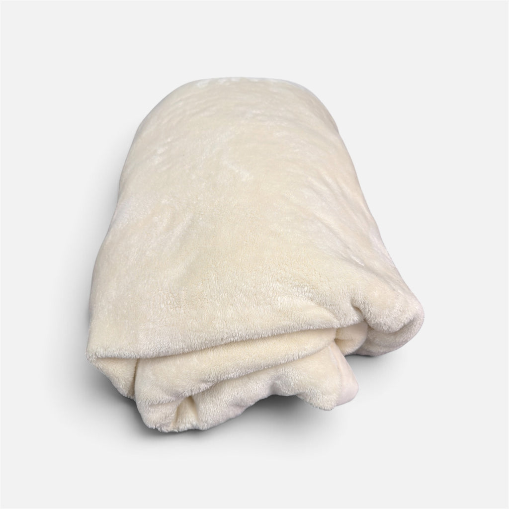 Ivory Neo Flannel Blanket 600g m2 Queen Size - Donors & Volunteers Only