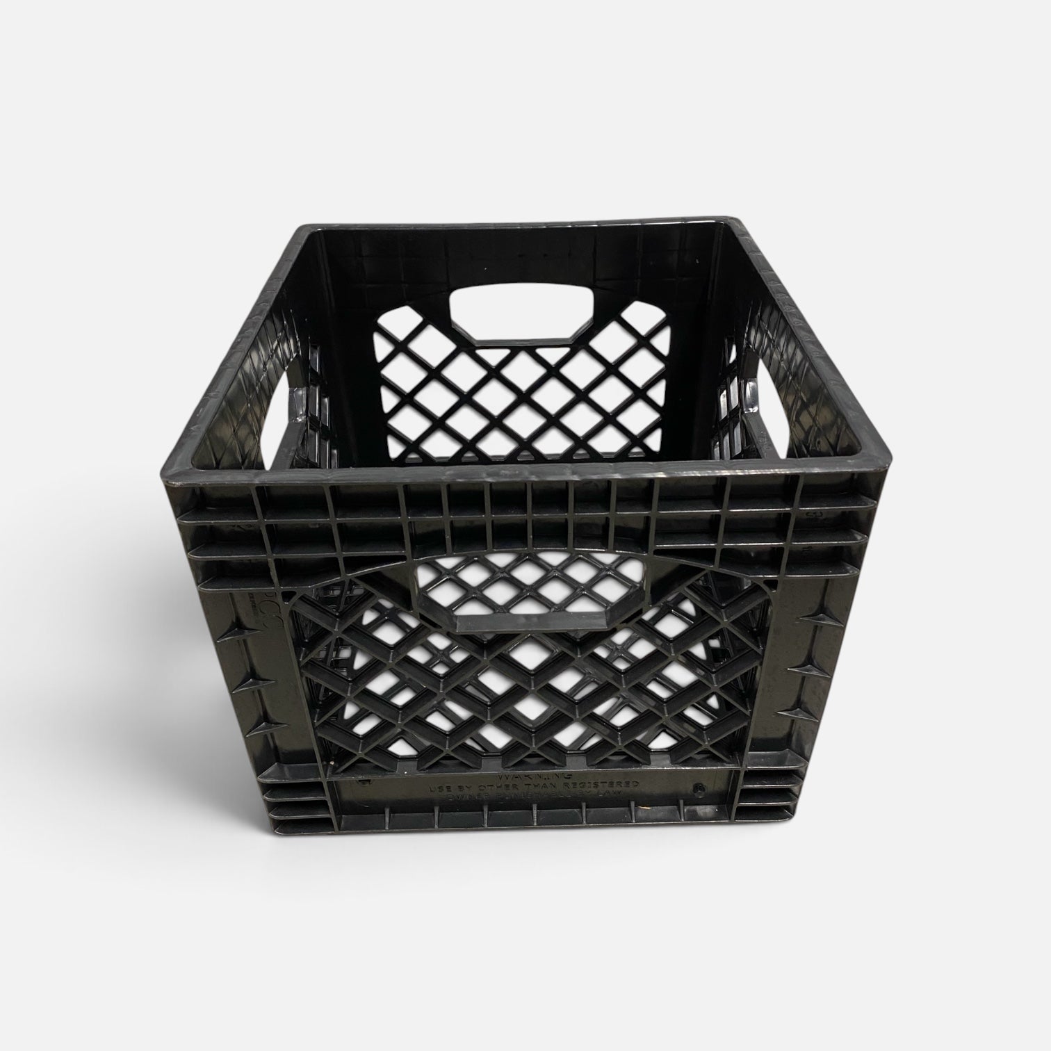 Storage Heavy-Duty Plastic Milk Crate Black with Built-in Handles 16QT