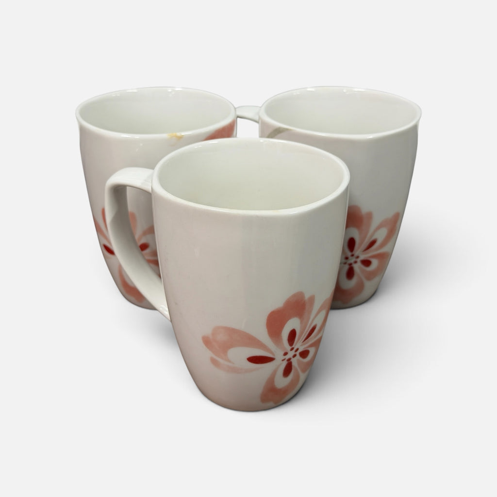 Set of 3 Corelle Coordinates "Pretty Pink" Porcelain Mugs - Donors & Volunteers Only