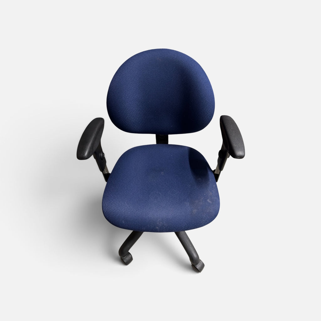 24 Hour Ergonomic Upholstered Task Chair with Arms, Blue