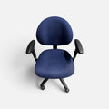 24 Hour Ergonomic Upholstered Task Chair with Arms, Blue