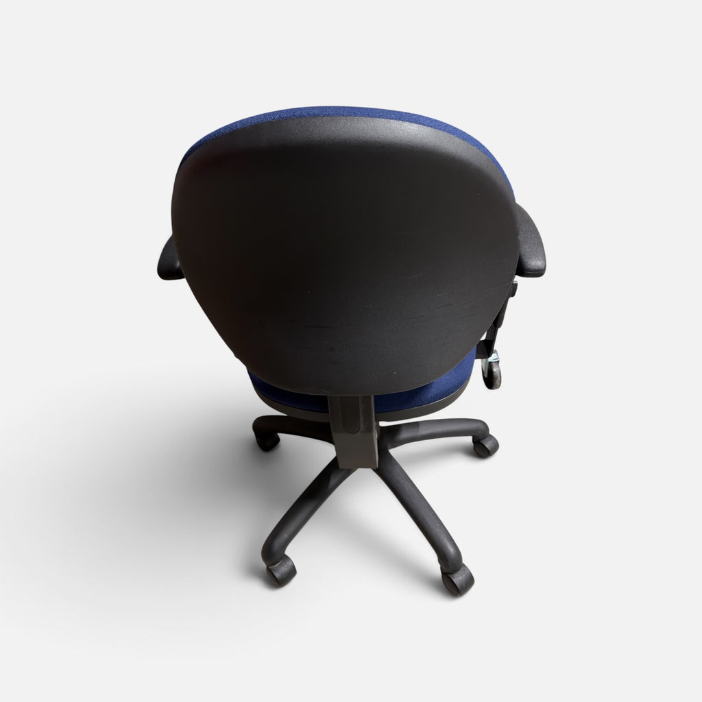 24 Hour Ergonomic Upholstered Task Chair with Arms, Blue