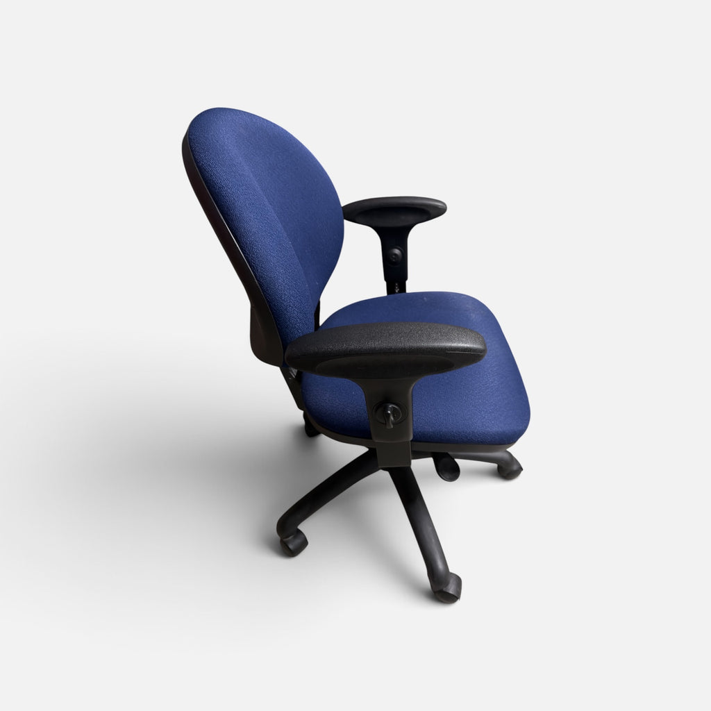 24 Hour Ergonomic Upholstered Task Chair with Arms, Blue