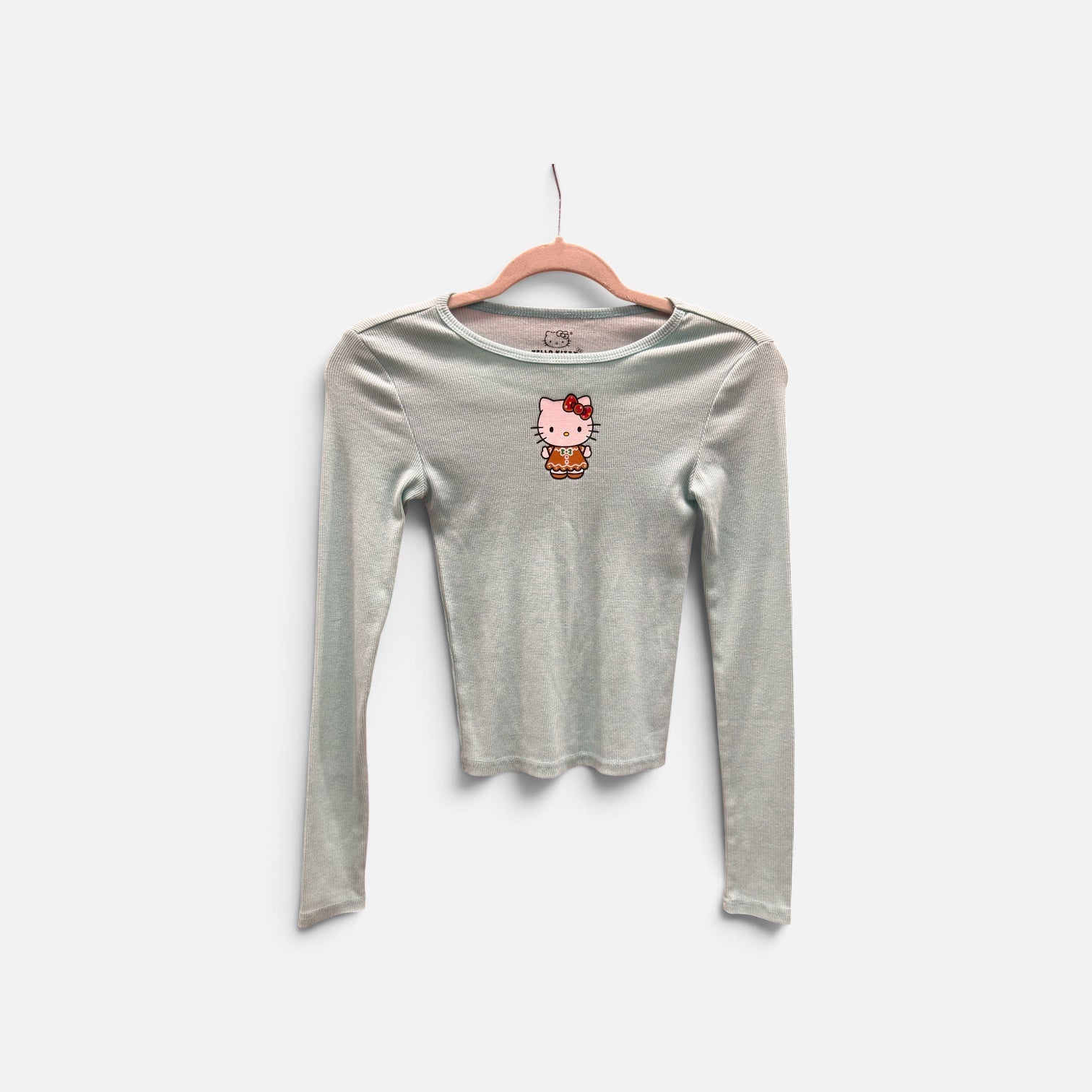Aeropostale Long Sleeve Hello Kitty Gingerbread Cropped Tee Size: XS