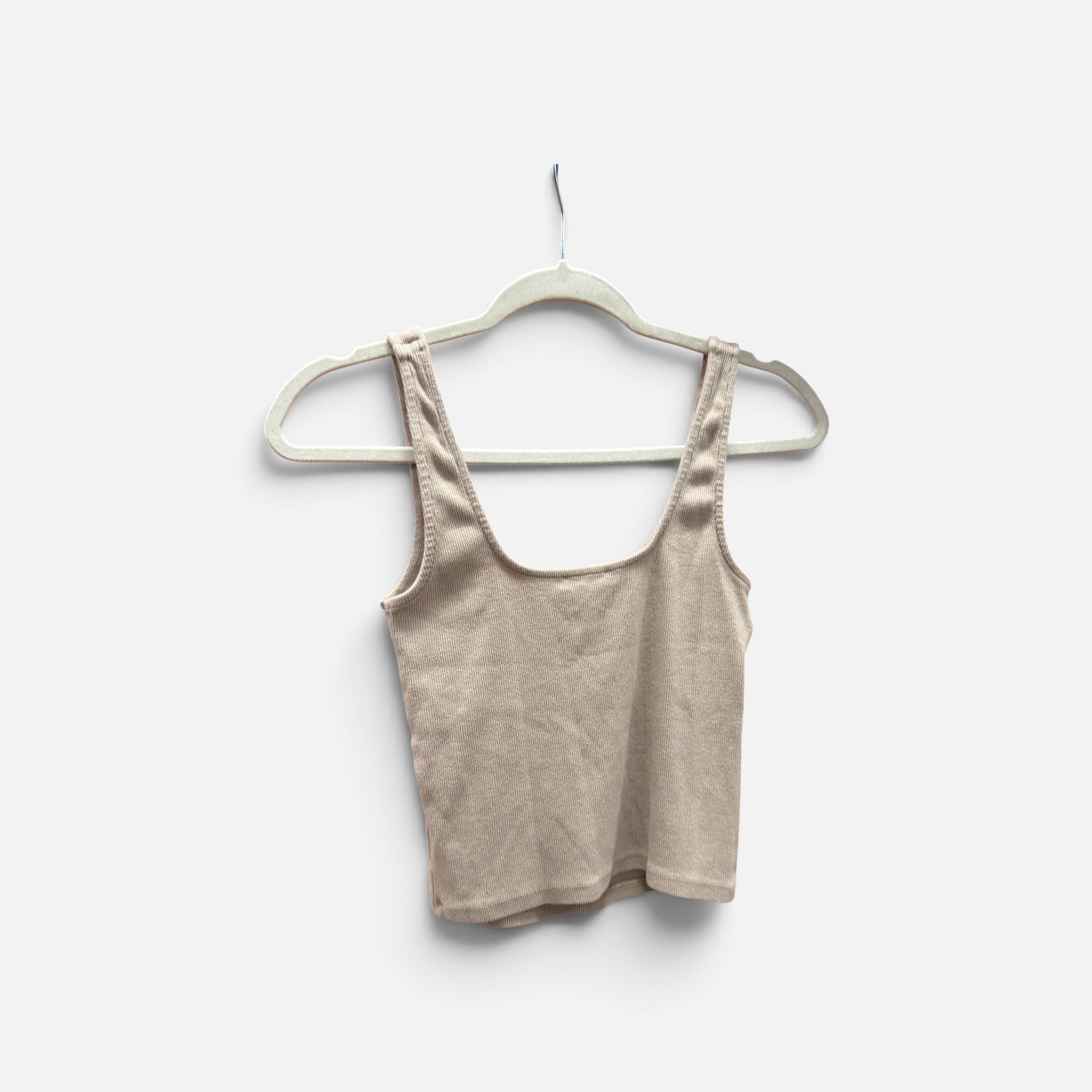 Zara White Ribbed Crop Tank Size: M