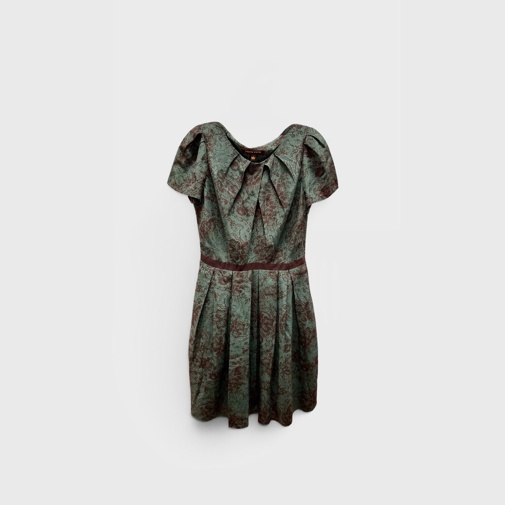 Cynthia Steffe Dark Green Floral Jacquard Dress Size: 4 *Donors & Volunteers Only*