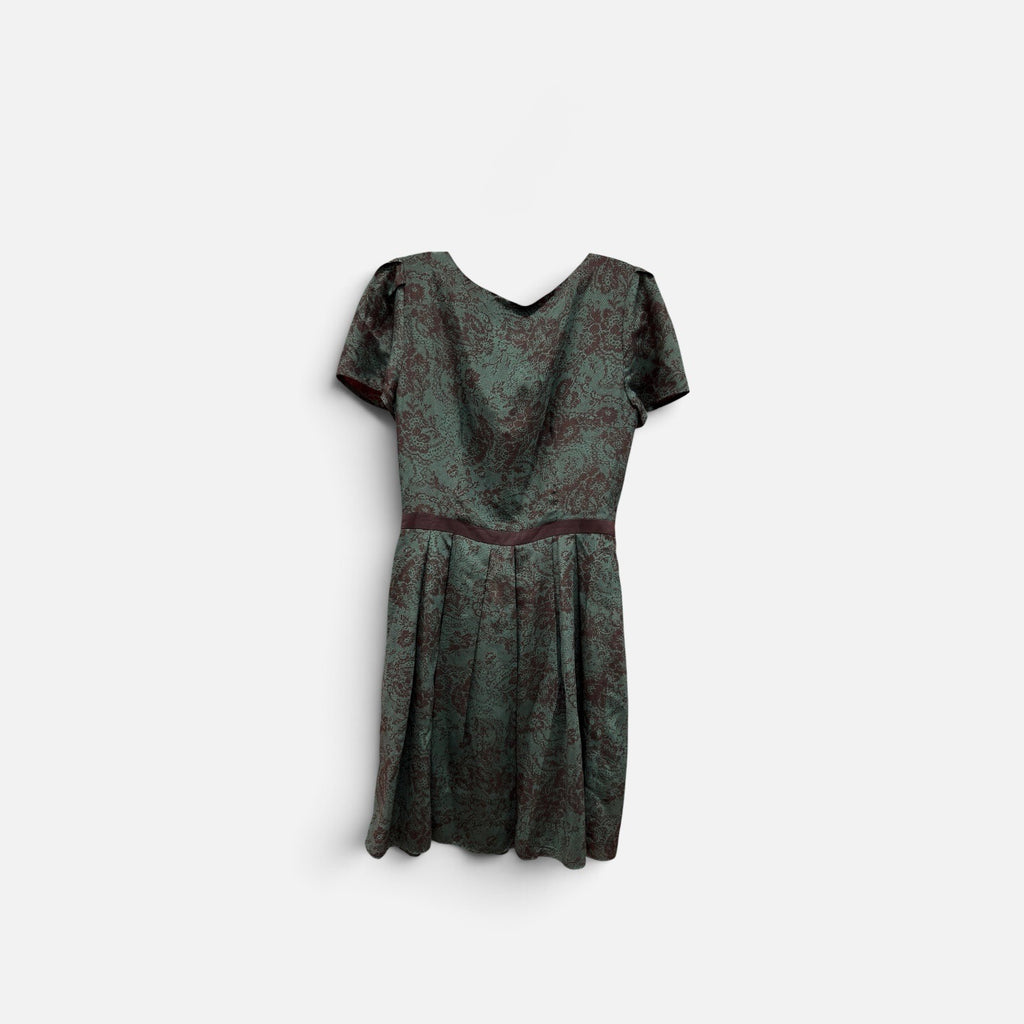 Cynthia Steffe Dark Green Floral Jacquard Dress Size: 4 *Donors & Volunteers Only*
