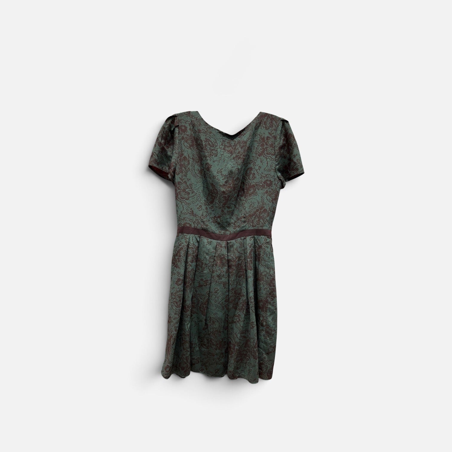Cynthia Steffe Dark Green Floral Jacquard Dress Size: 4 *Donors & Volunteers Only*
