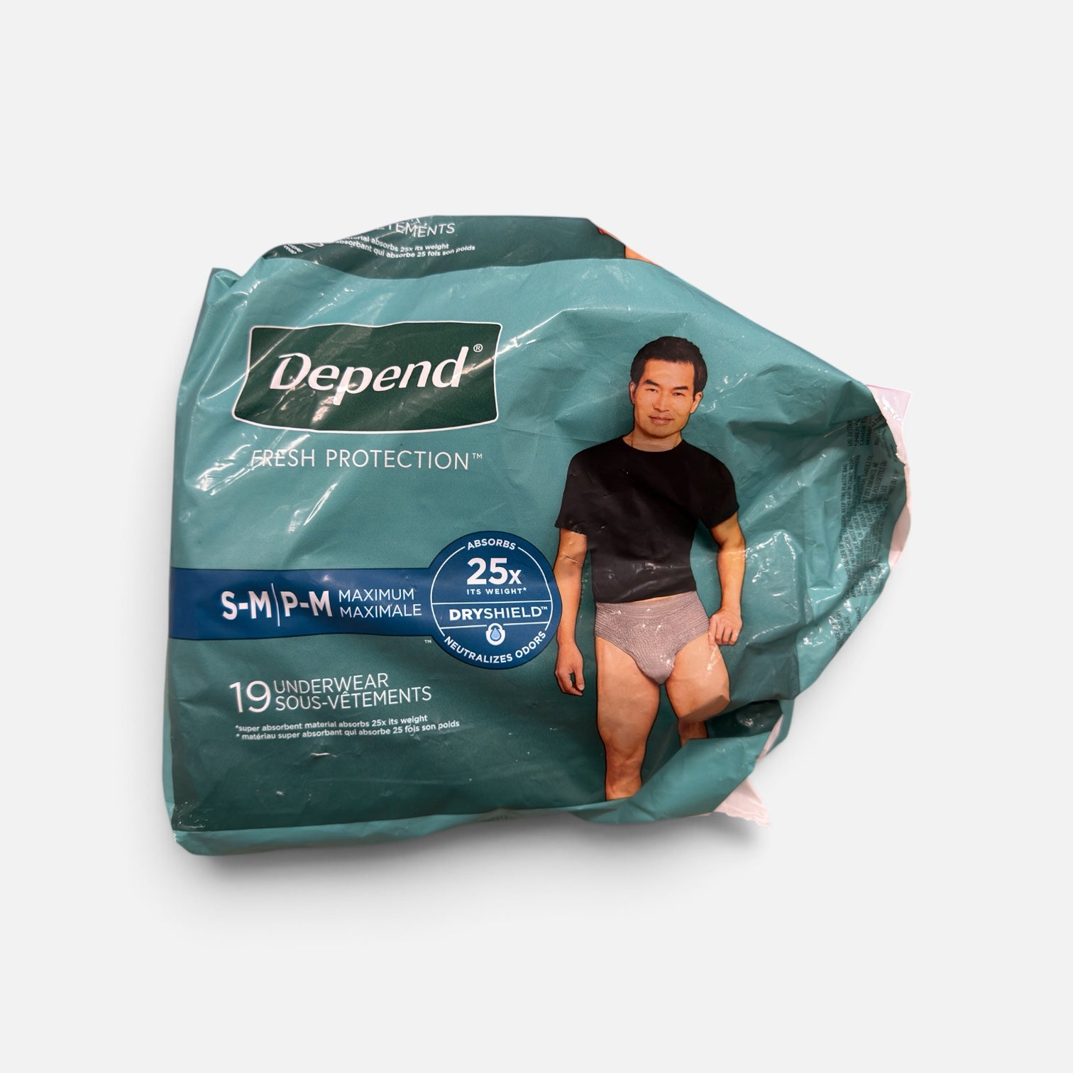 Depend Fresh Protection Incontinence Underwear for Men, Adult Diapers, S/M
