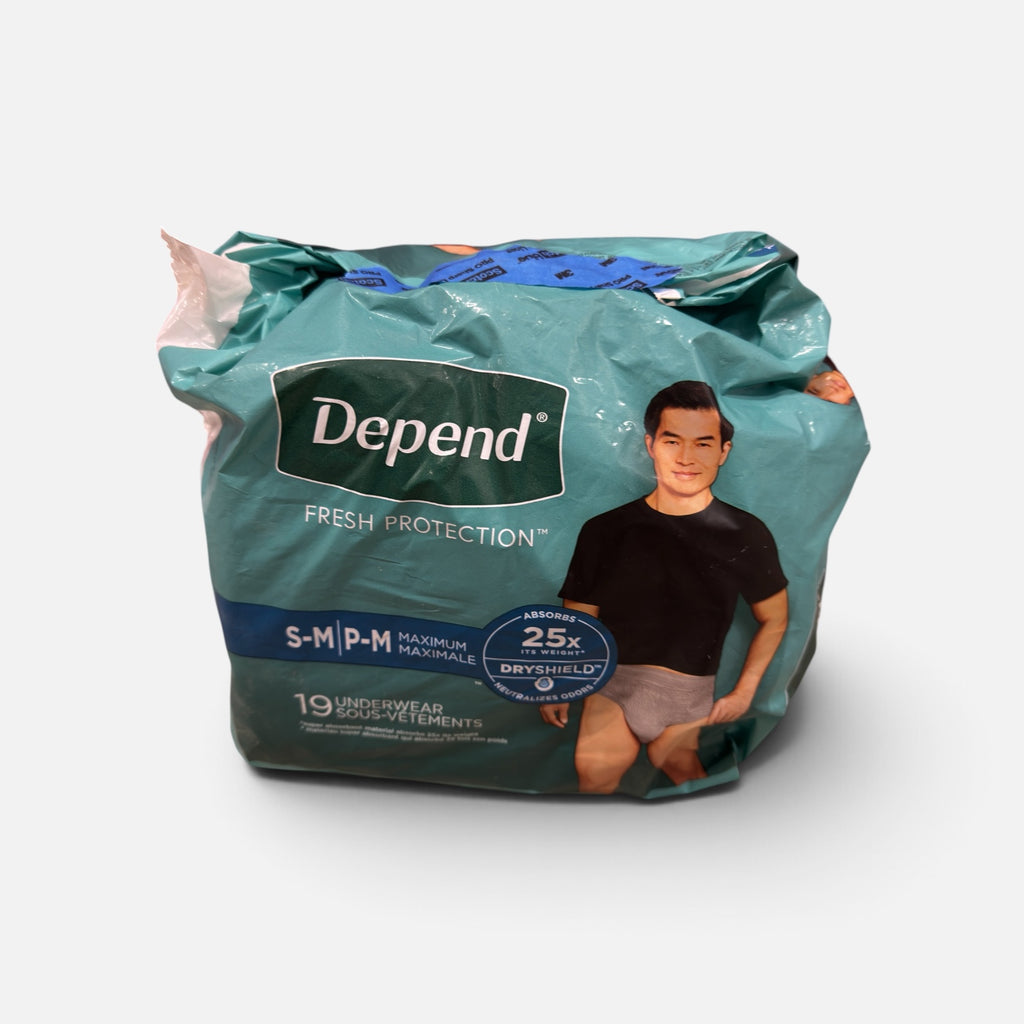 Depend Fresh Protection Incontinence Underwear for Men, Adult Diapers, S/M