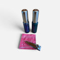 Nail Kit with Stainless Steel Nail Clipper & Nail Polish Removal Pad, Blue and Teal