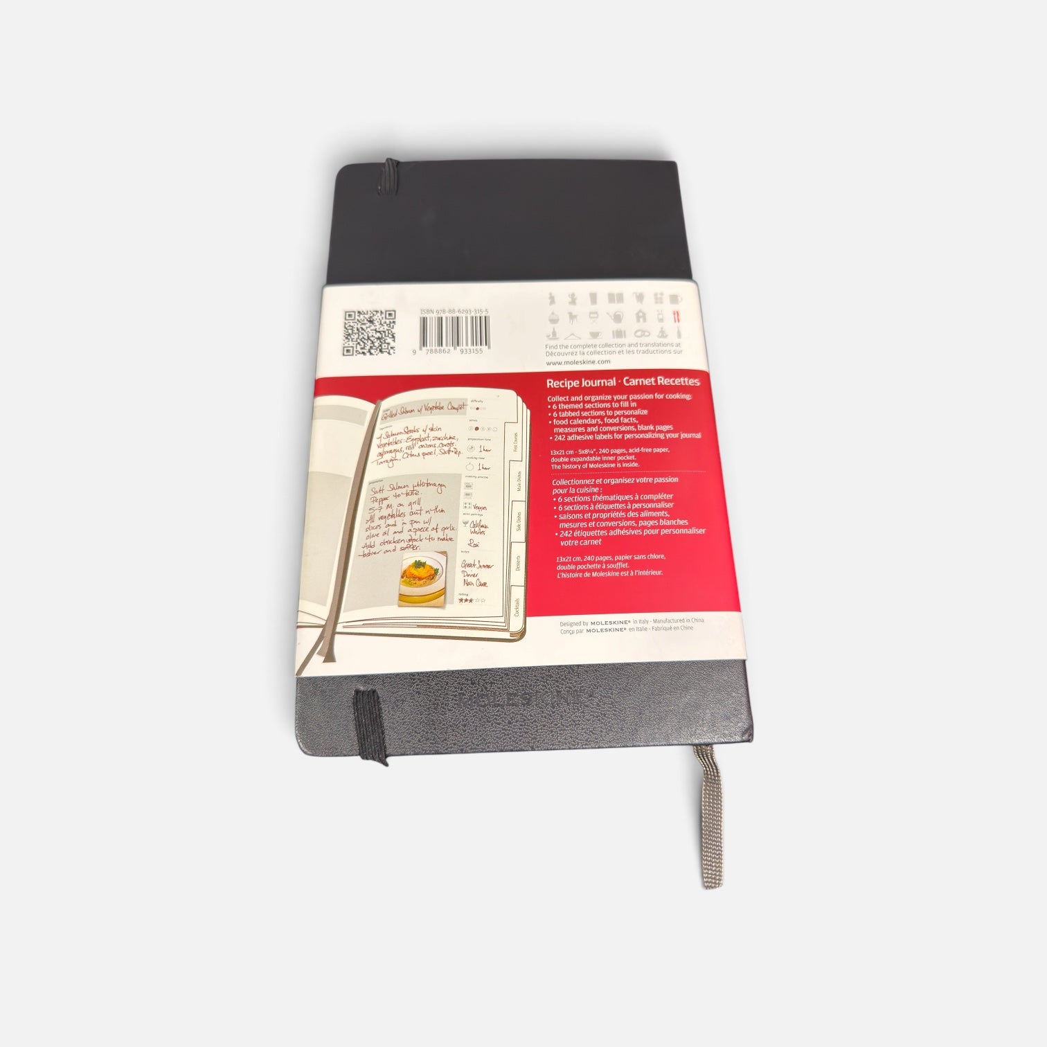 Moleskine Passion Recipe Journal Black 5" x 8.25"