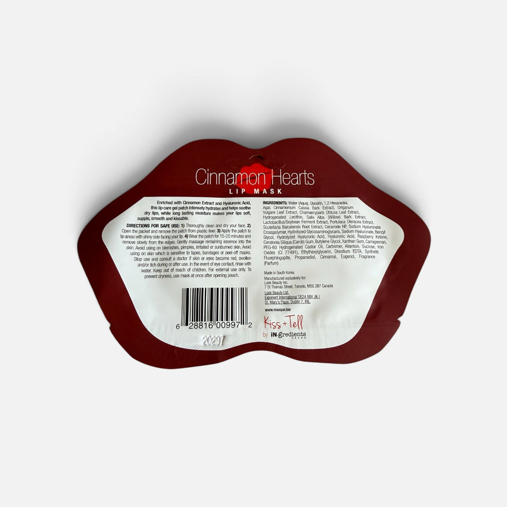 Kiss +Tell Cinnamon Hearts Lip Mask