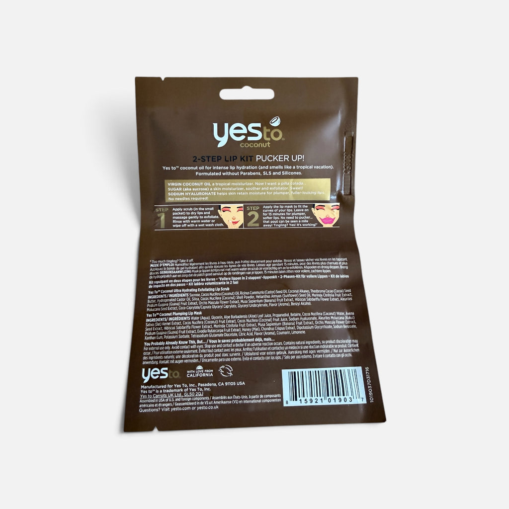 Single Use Yes To Coconut 2-Step Lip Kit (Pucker Up!)