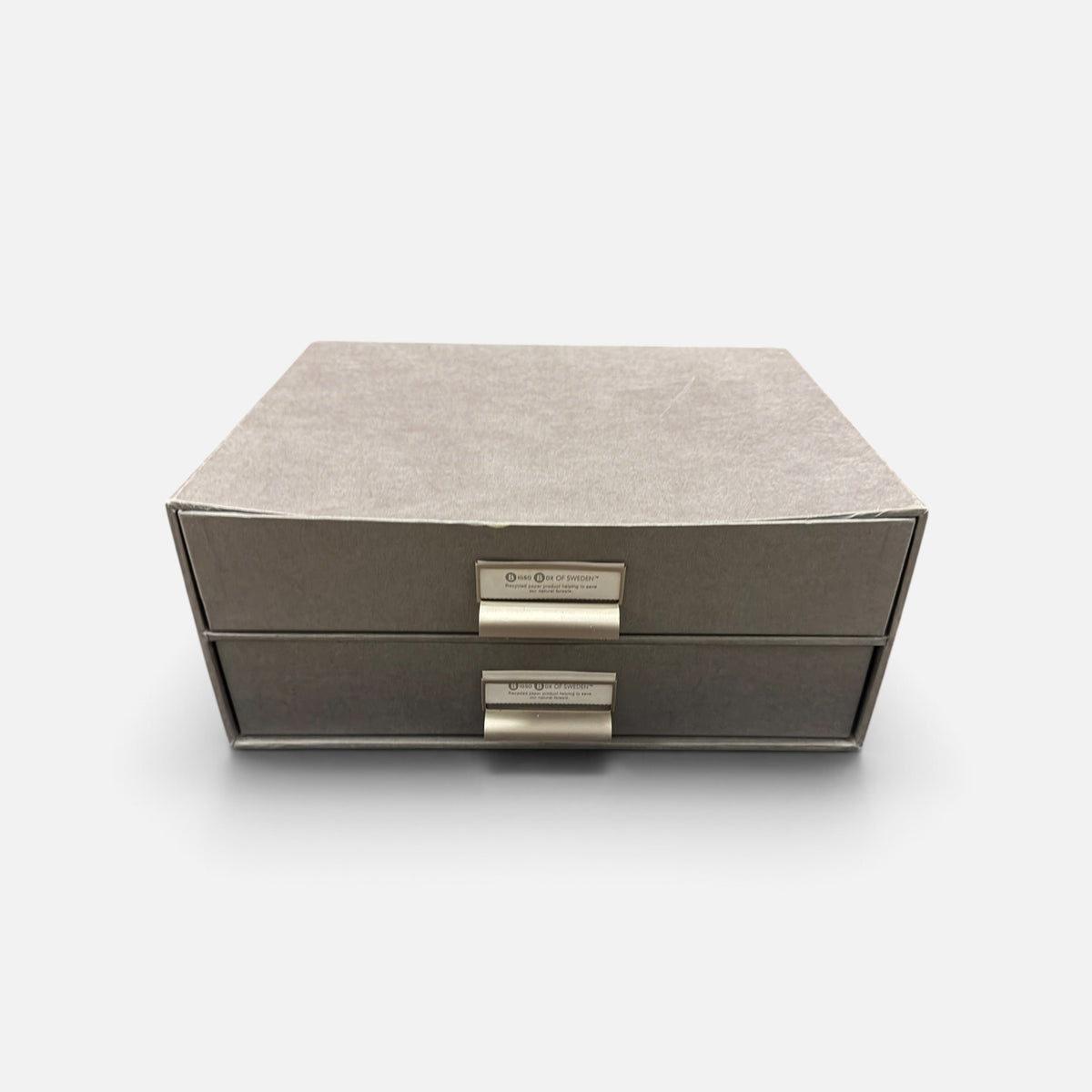 Bigso Box of Sweden Birger 2-Drawer Document Box Gray 13" x 10" x 8"