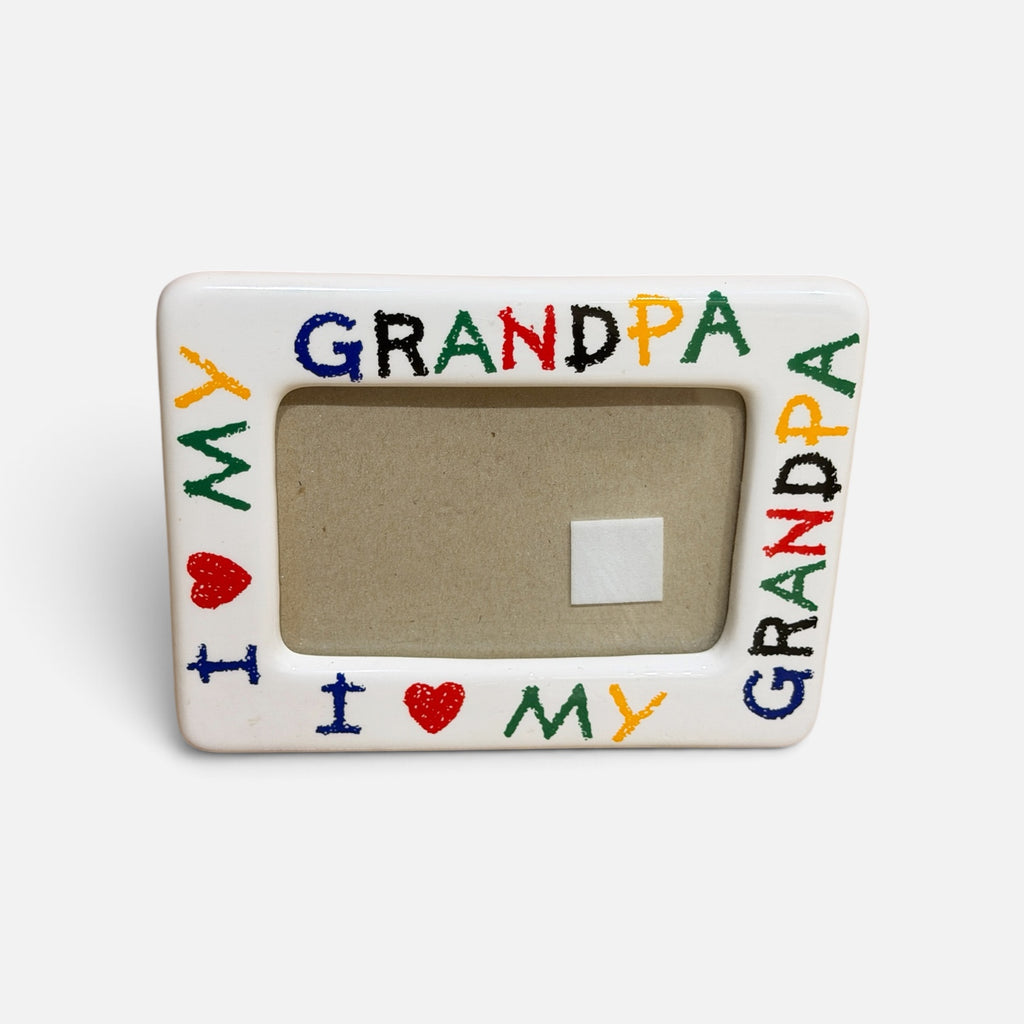Vintage "I Love My Grandpa" Ceramic Photo Frame 4" X 6”