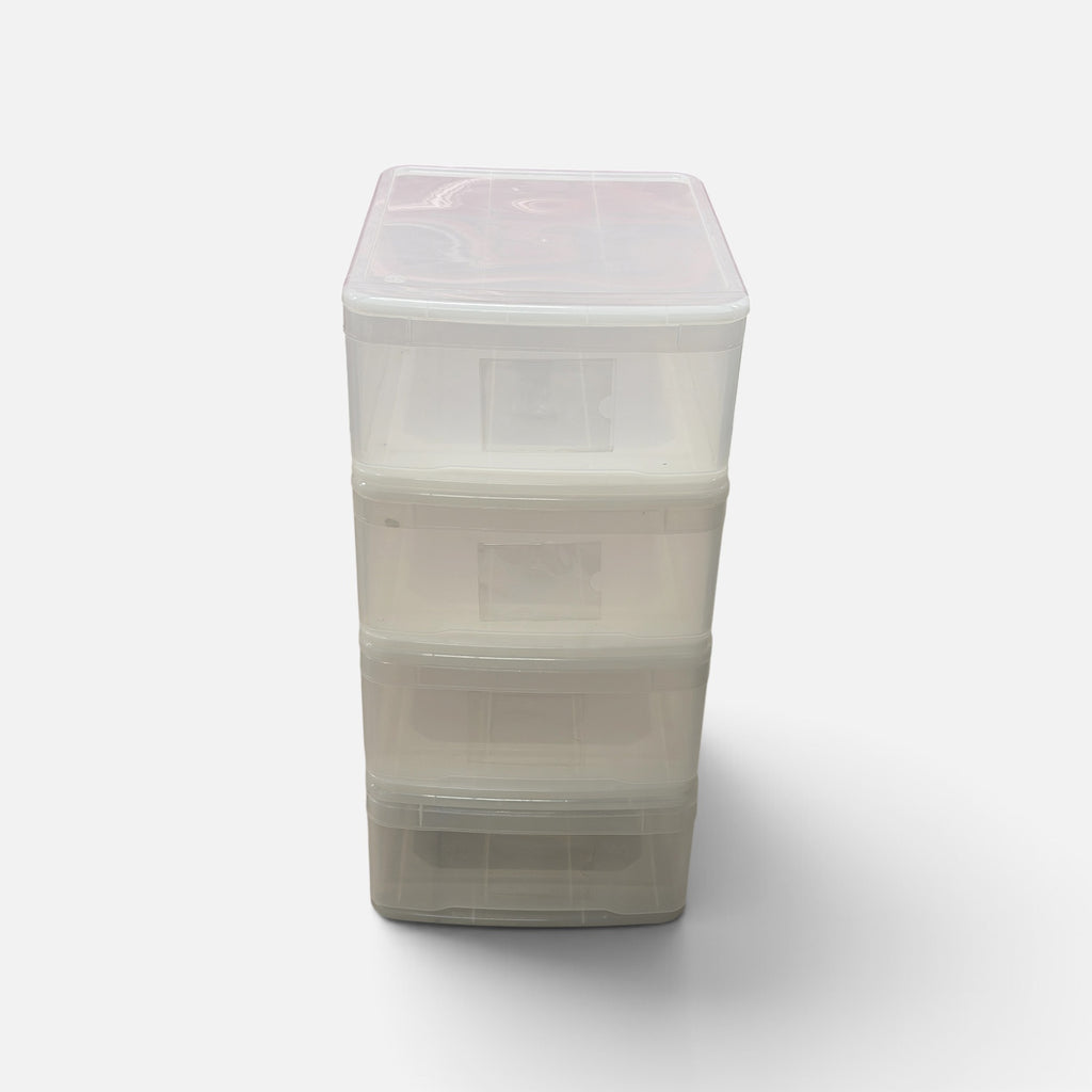 Case of 4 The Container Store Iris Large Clear Stacking Drawers 16" x 20" x 32"
