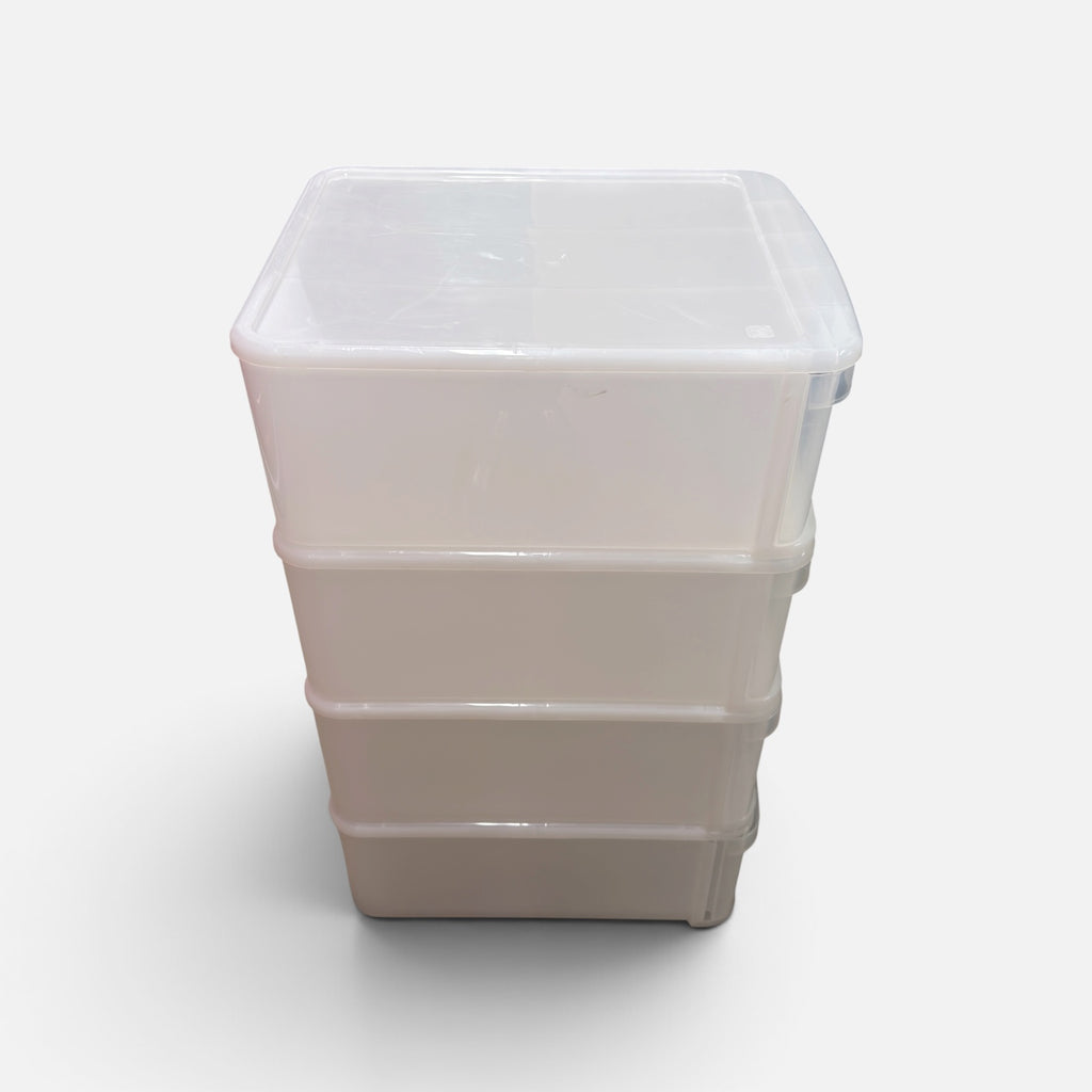 Case of 4 The Container Store Iris Large Clear Stacking Drawers 16" x 20" x 32"