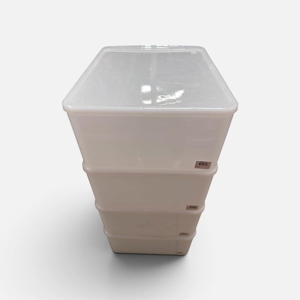 Case of 4 The Container Store Iris Large Clear Stacking Drawers 16" x 20" x 32"