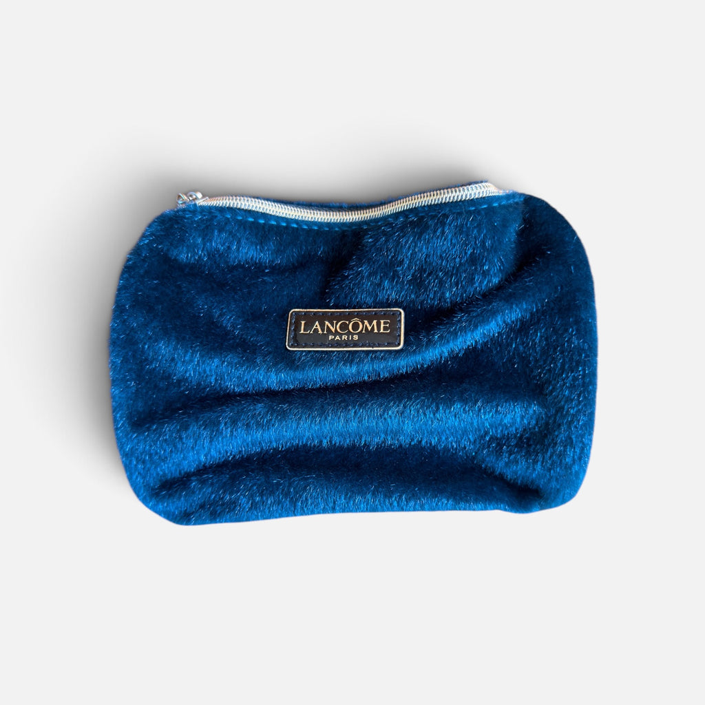 Green Faux-Fur Lancôme Paris Cosmetic Bag 6" x 5"