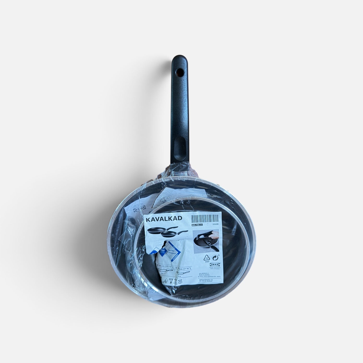 Set of 2 Black IKEA KAVALKAD Non-Stick Frying Pans 7 3/4"D & 10 1/4"D