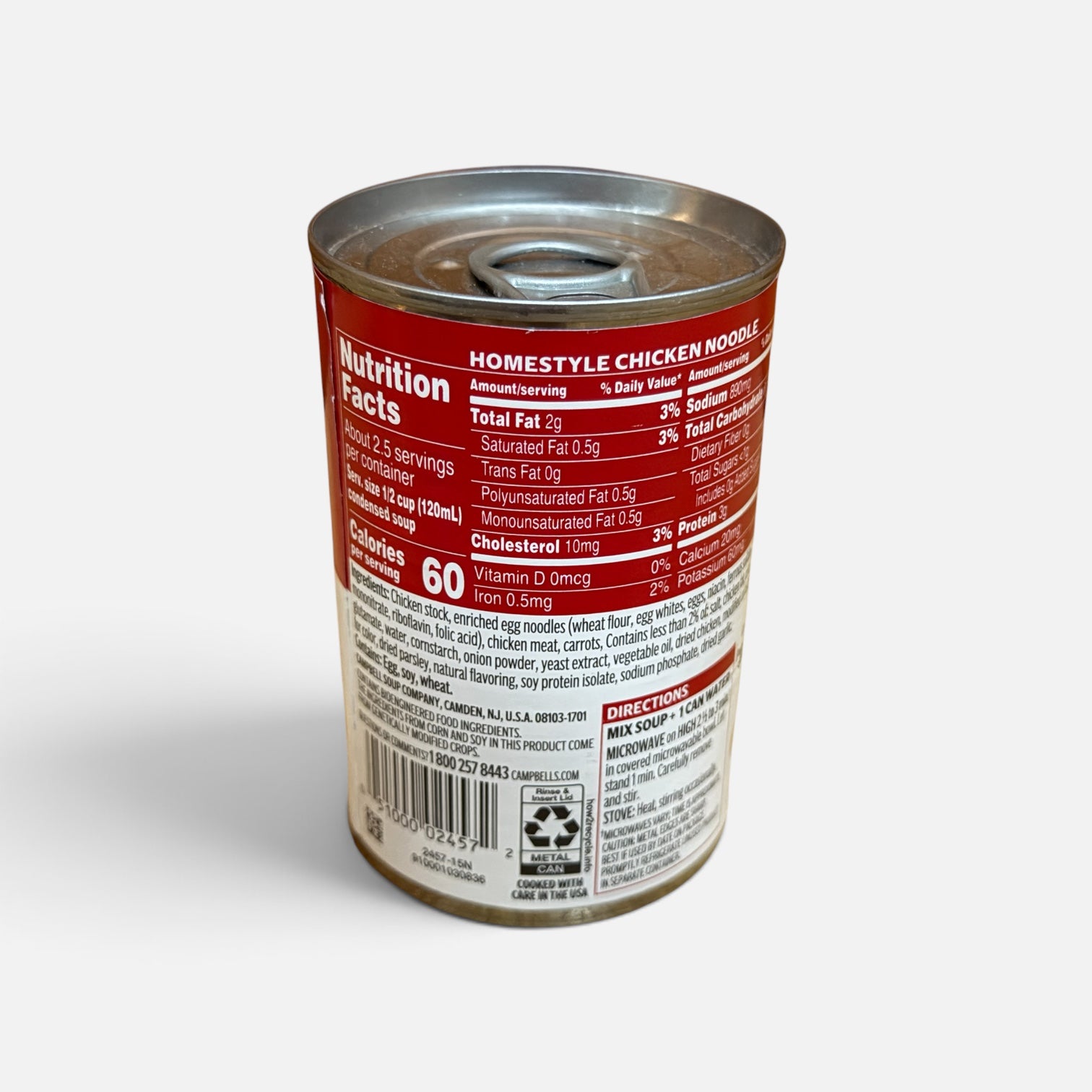 10.5-ounce Pop-Top Can of Campbell's Condensed Homestyle Chicken Noodle Soup