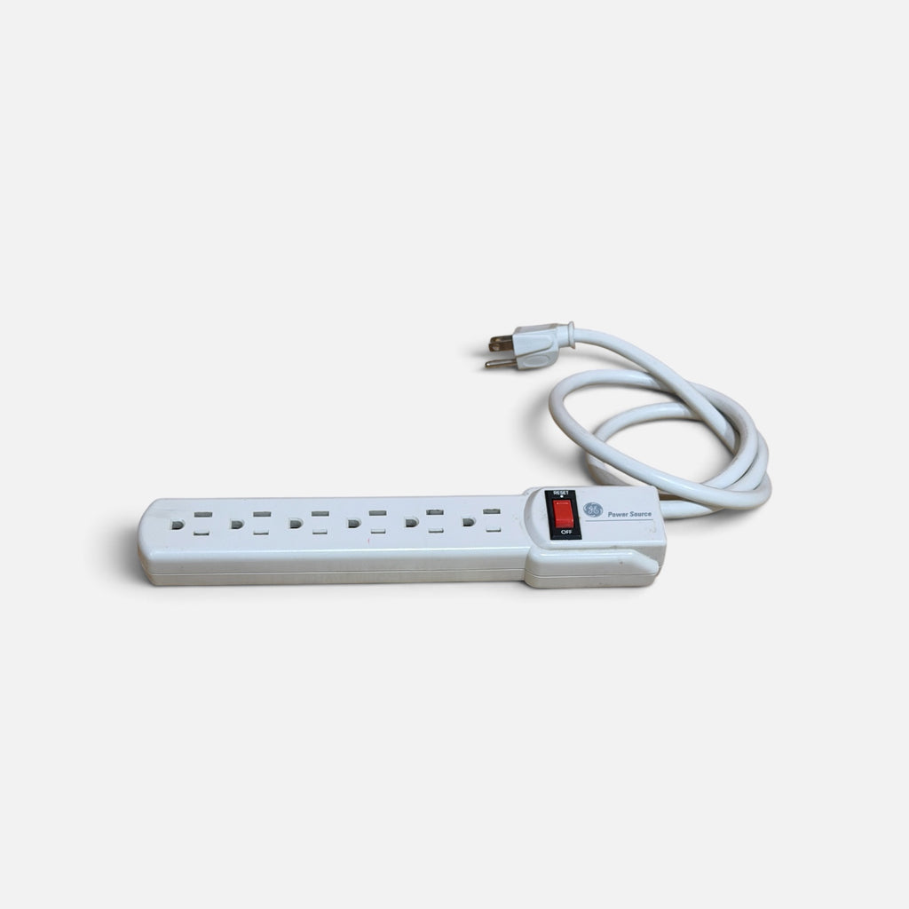 White 6-Outlet Surge Protector Power Strip